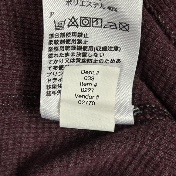 Eddie Bauer Shirt Mens TXL Burgundy Henley Tall Long Sleeve Thermal Waffle Knit - Picture 11 of 14
